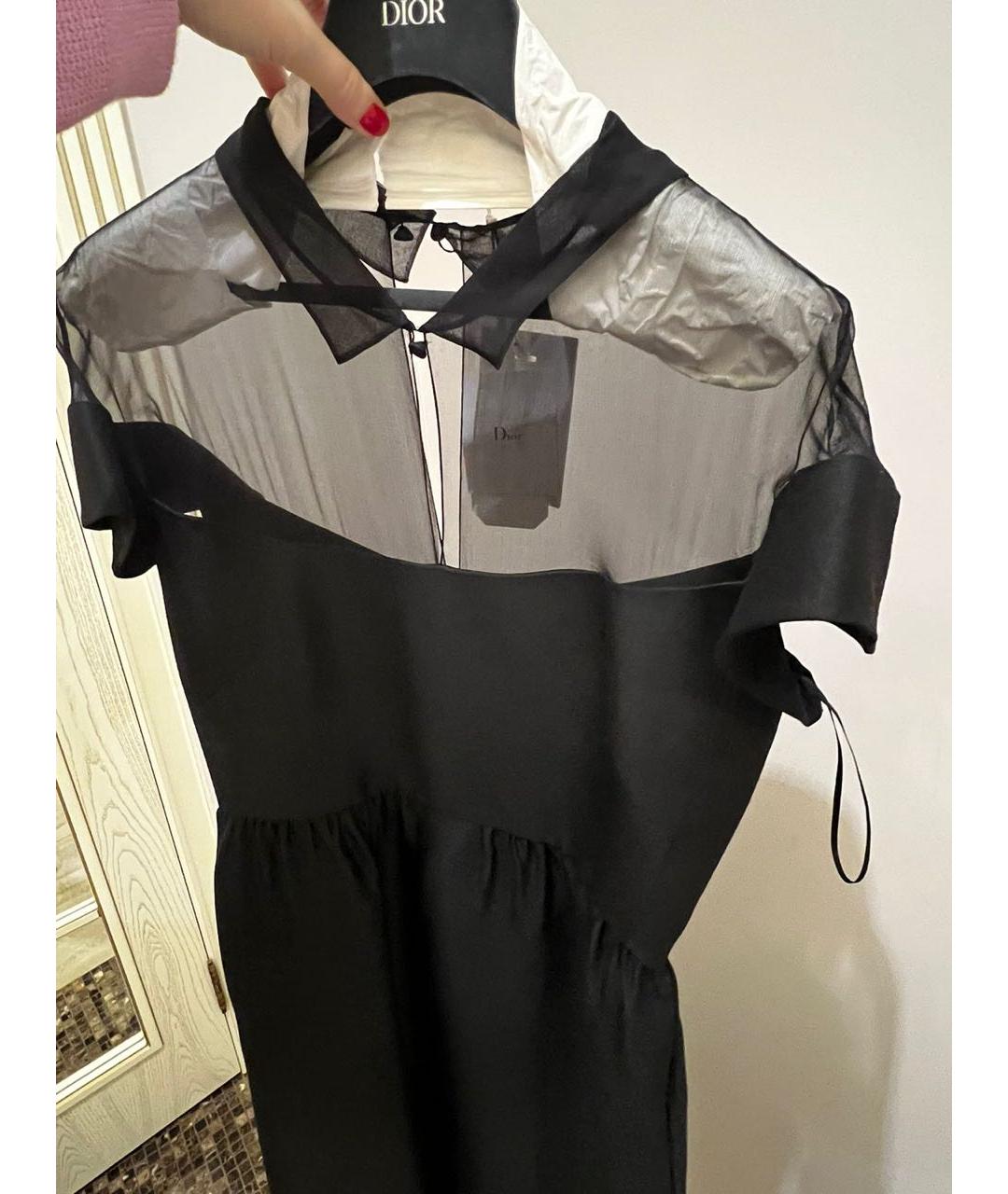CHRISTIAN DIOR Черное шерстяное коктейльное платье, фото 3