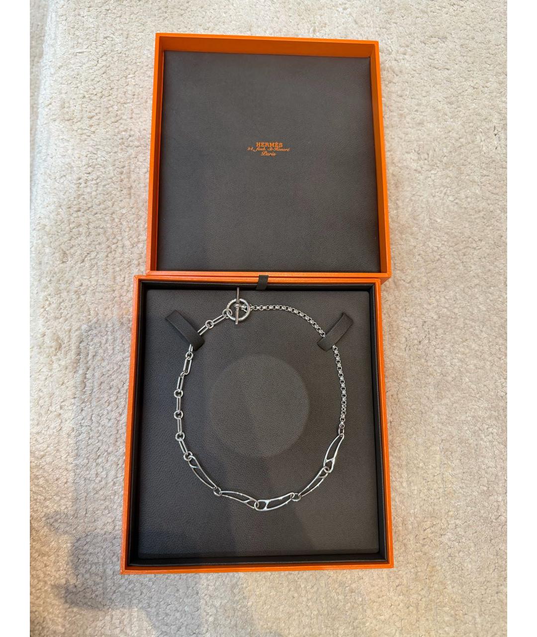 HERMES Серебряное серебряное колье, фото 5