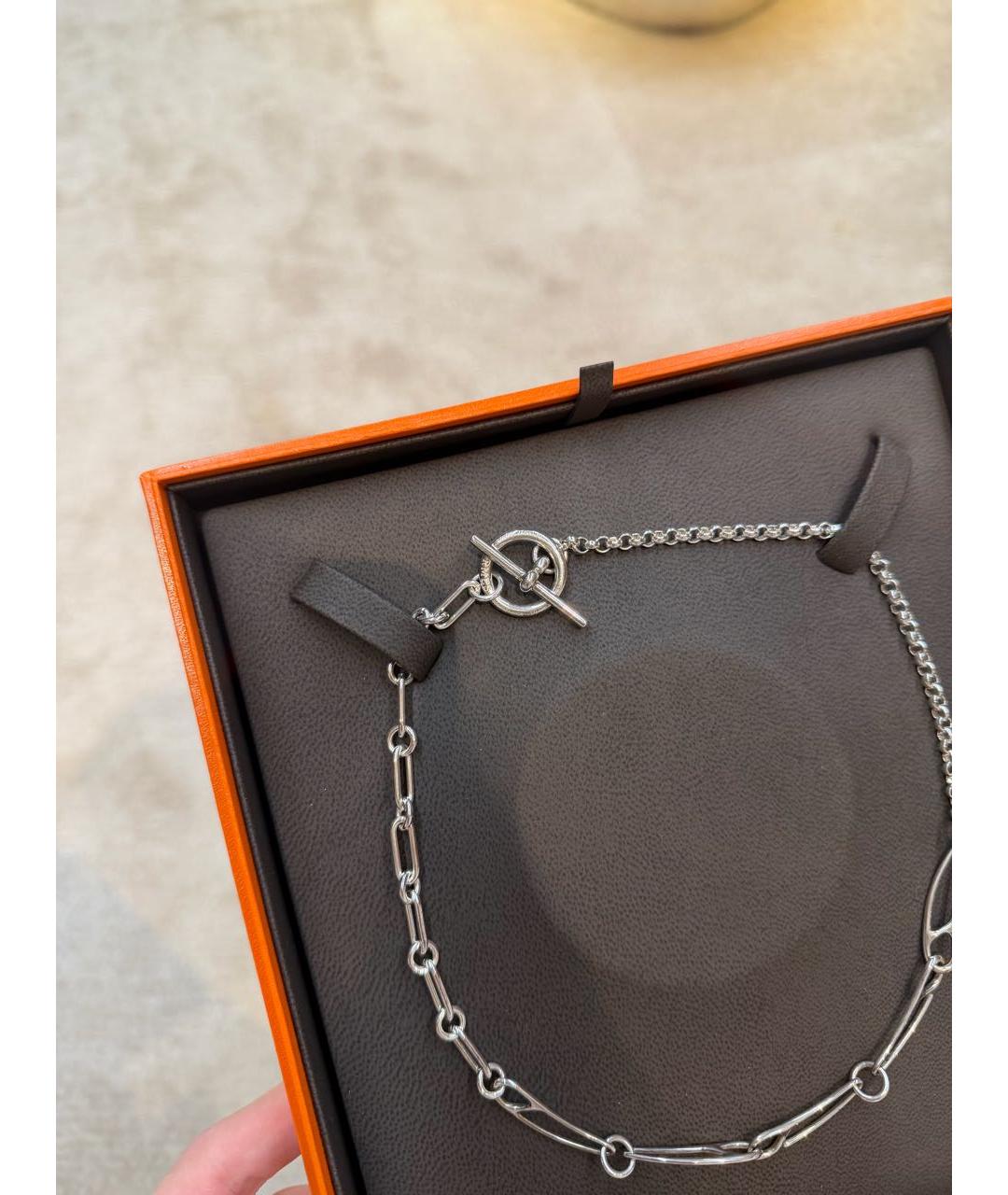 HERMES Серебряное серебряное колье, фото 3