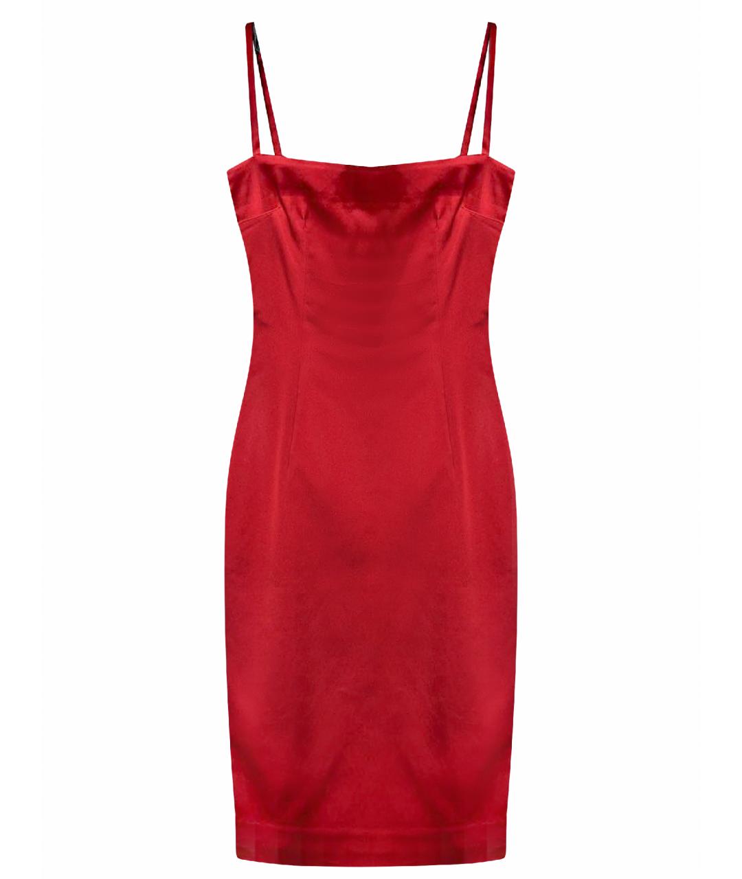 DOLCE&GABBANA Красное атласное коктейльное платье, фото 6