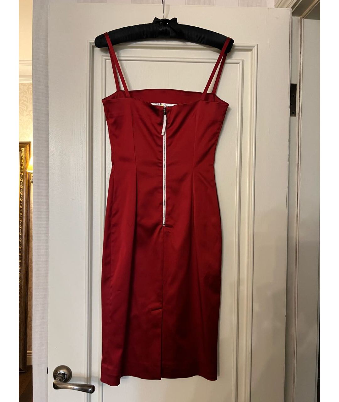 DOLCE&GABBANA Красное атласное коктейльное платье, фото 2