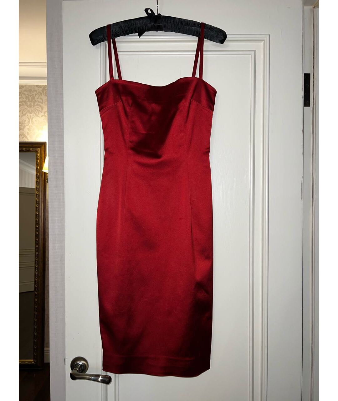 DOLCE&GABBANA Красное атласное коктейльное платье, фото 5