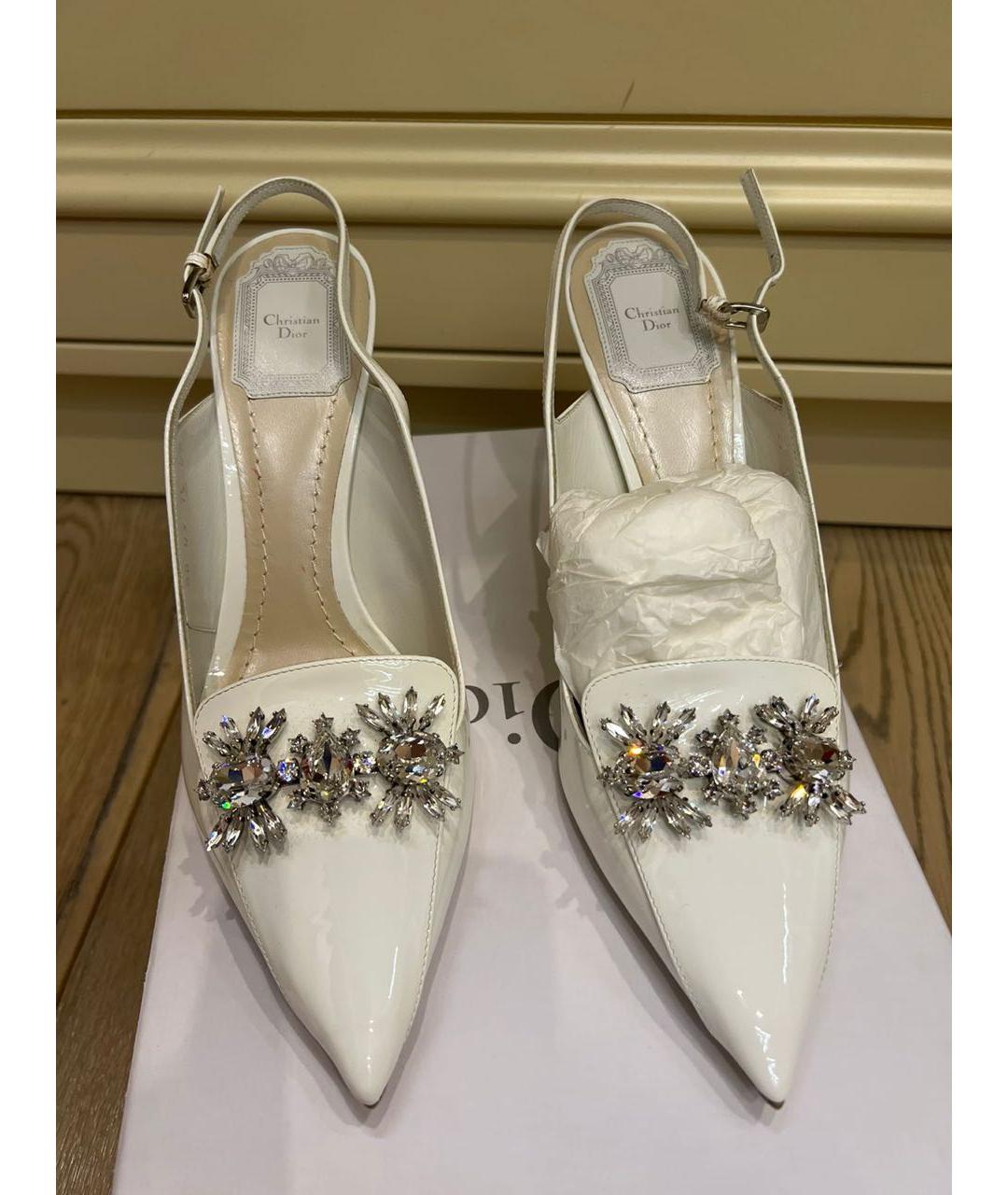 CHRISTIAN DIOR Белые кожаные туфли, фото 2