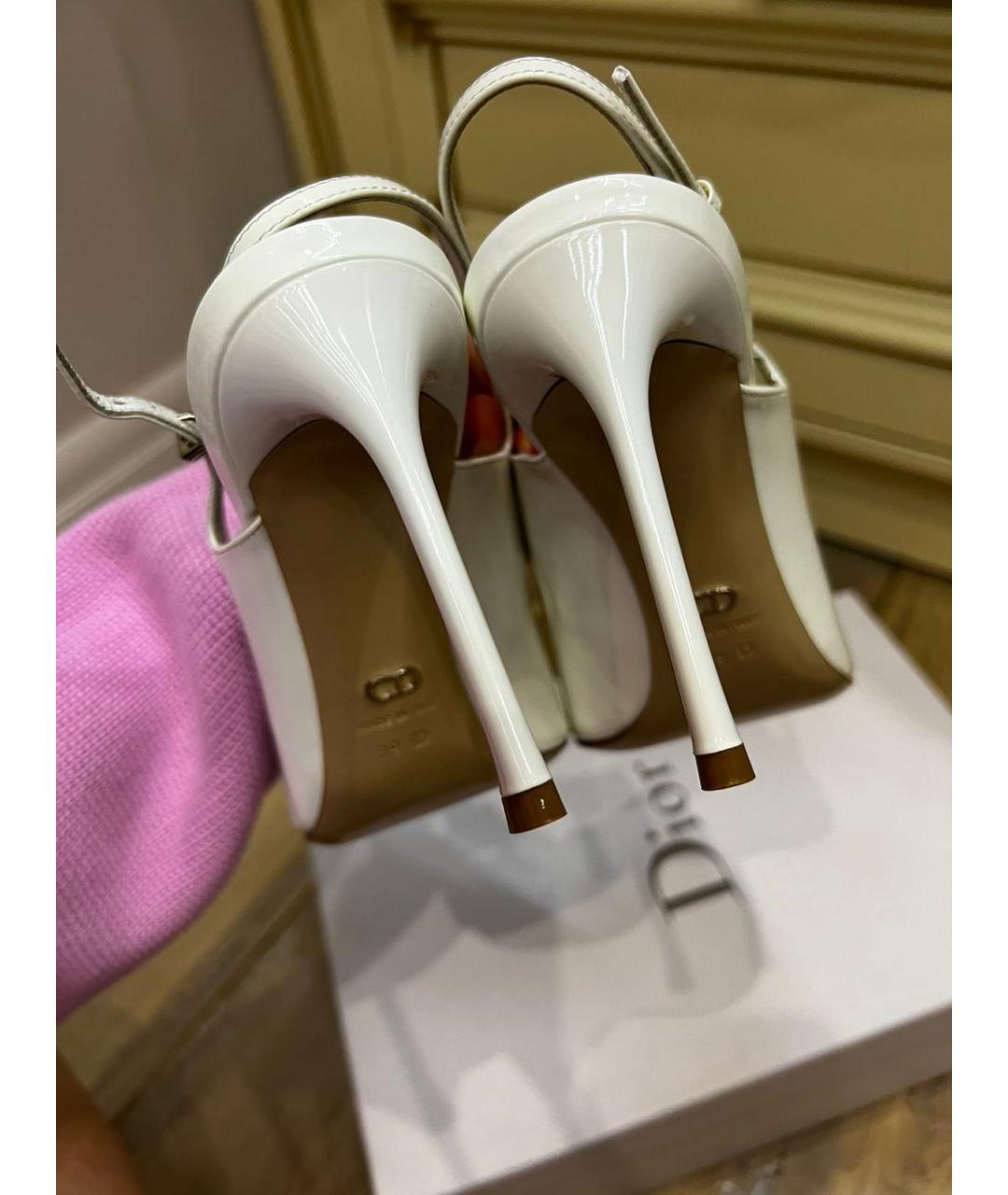 CHRISTIAN DIOR Белые кожаные туфли, фото 4