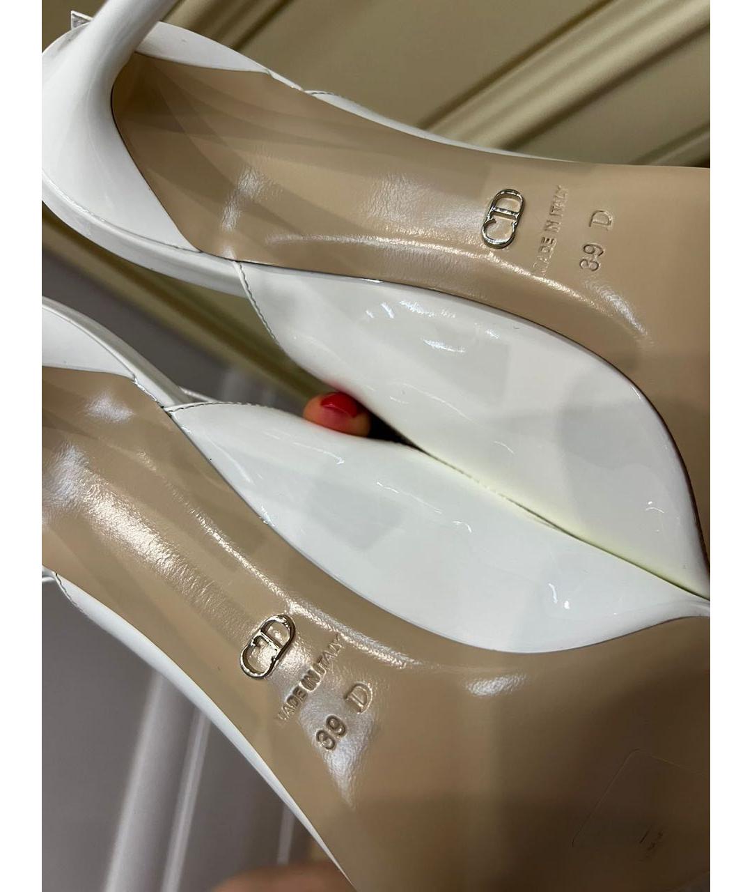 CHRISTIAN DIOR Белые кожаные туфли, фото 8