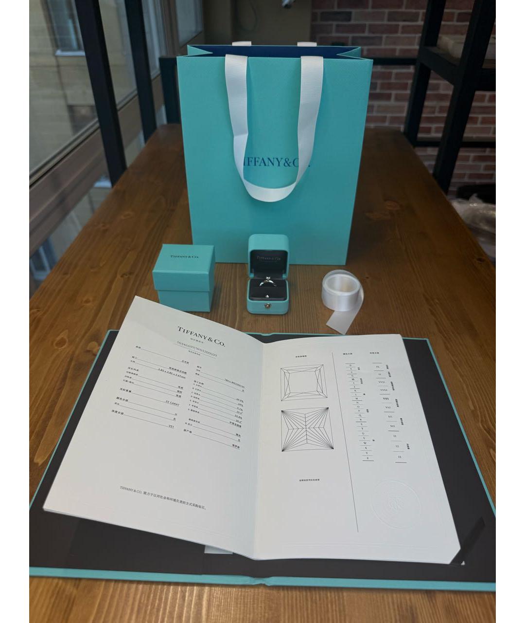 TIFFANY&CO Серебряное платиновое кольцо, фото 8