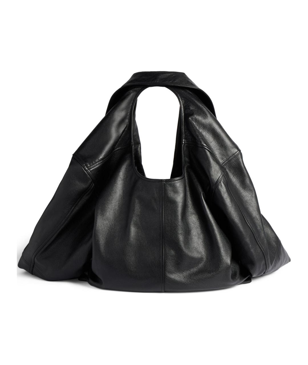 BALENCIAGA Черная кожаная сумка через плечо, фото 3