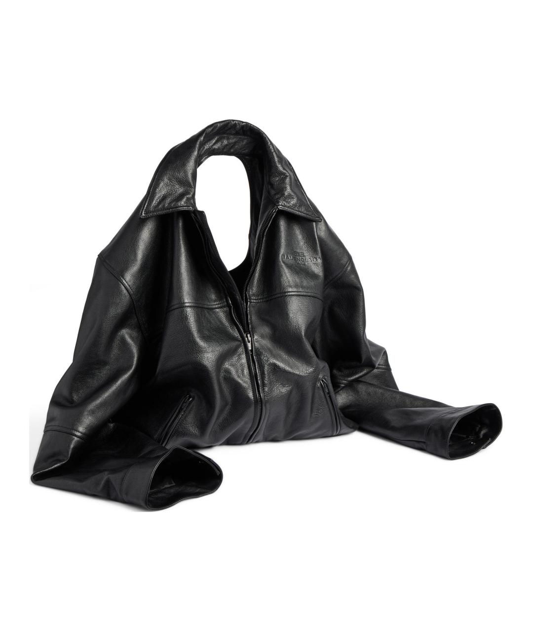 BALENCIAGA Черная кожаная сумка через плечо, фото 2