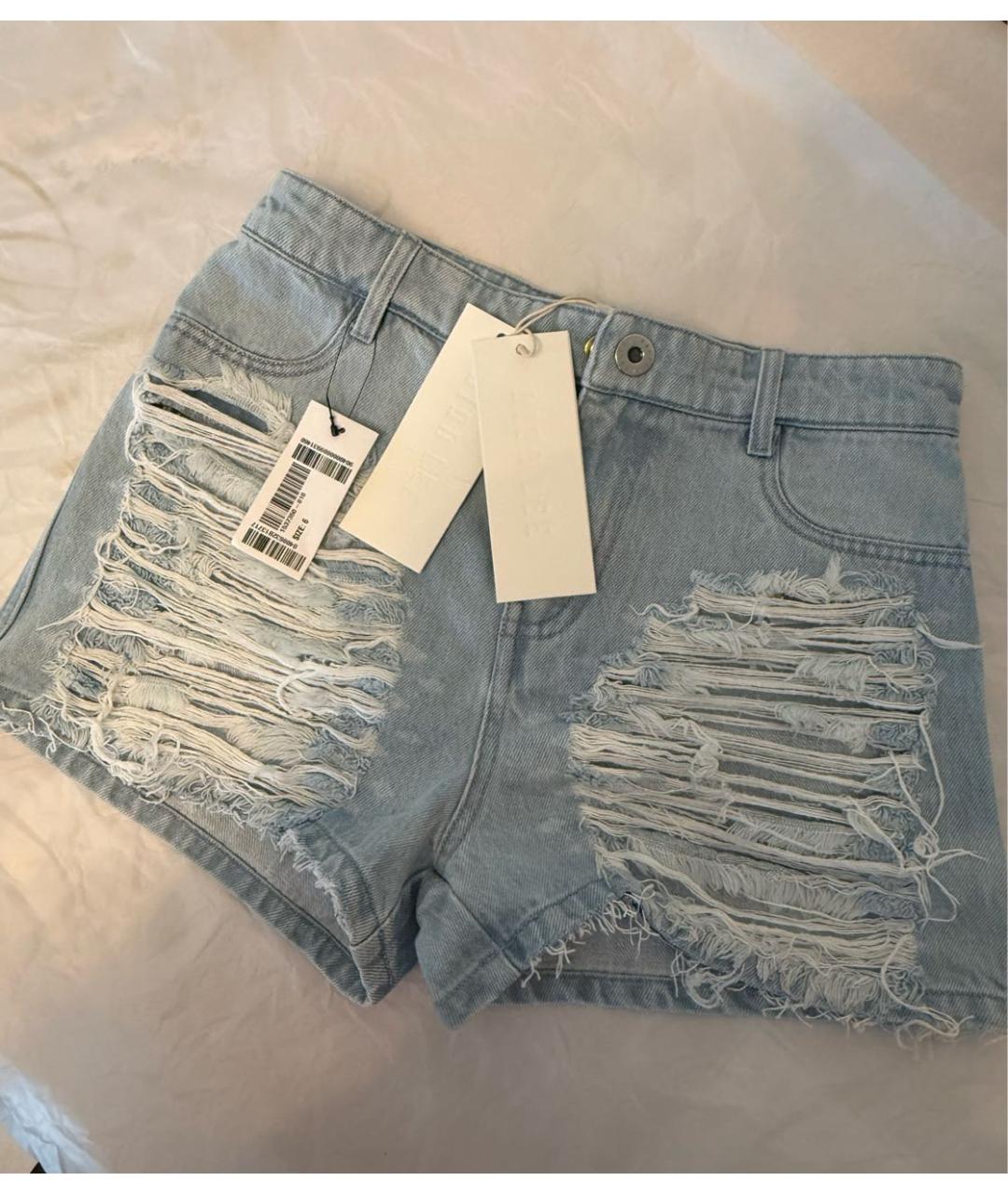 DION LEE Голубые хлопковые шорты, фото 2