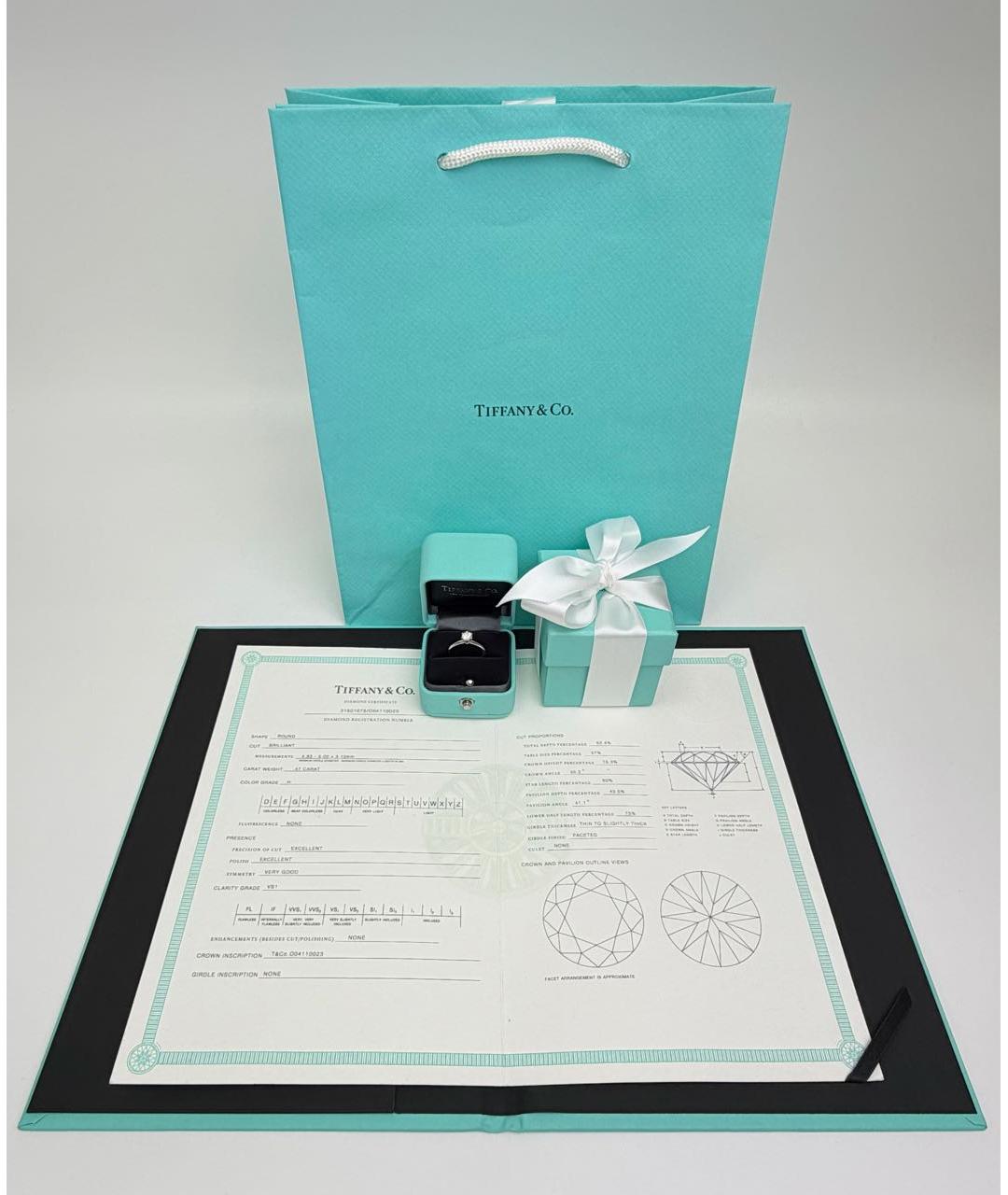 TIFFANY&CO Белое платиновое кольцо, фото 2