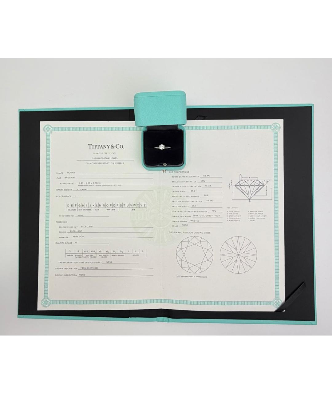 TIFFANY&CO Белое платиновое кольцо, фото 3