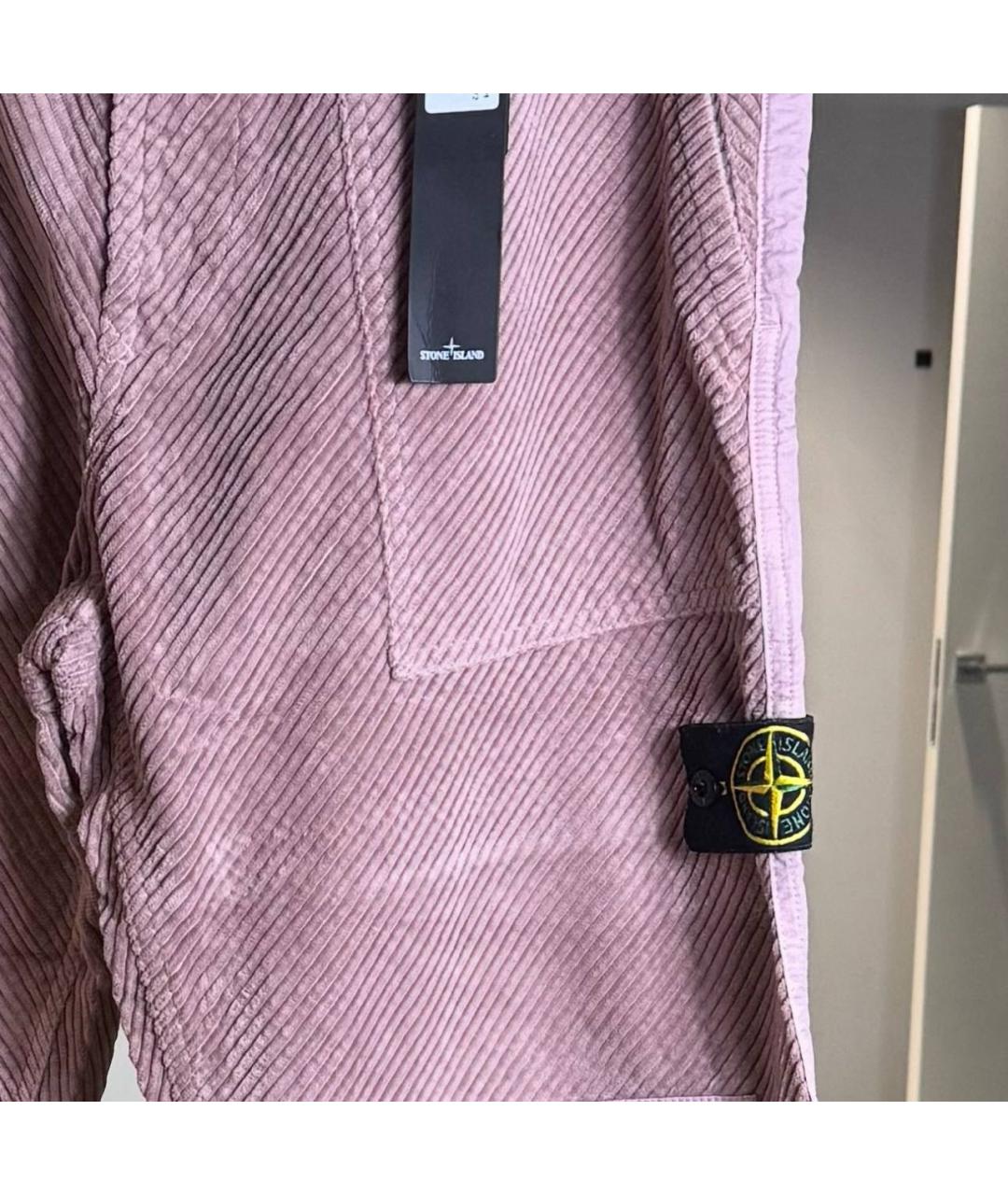 STONE ISLAND Розовые хлопковые повседневные брюки, фото 3