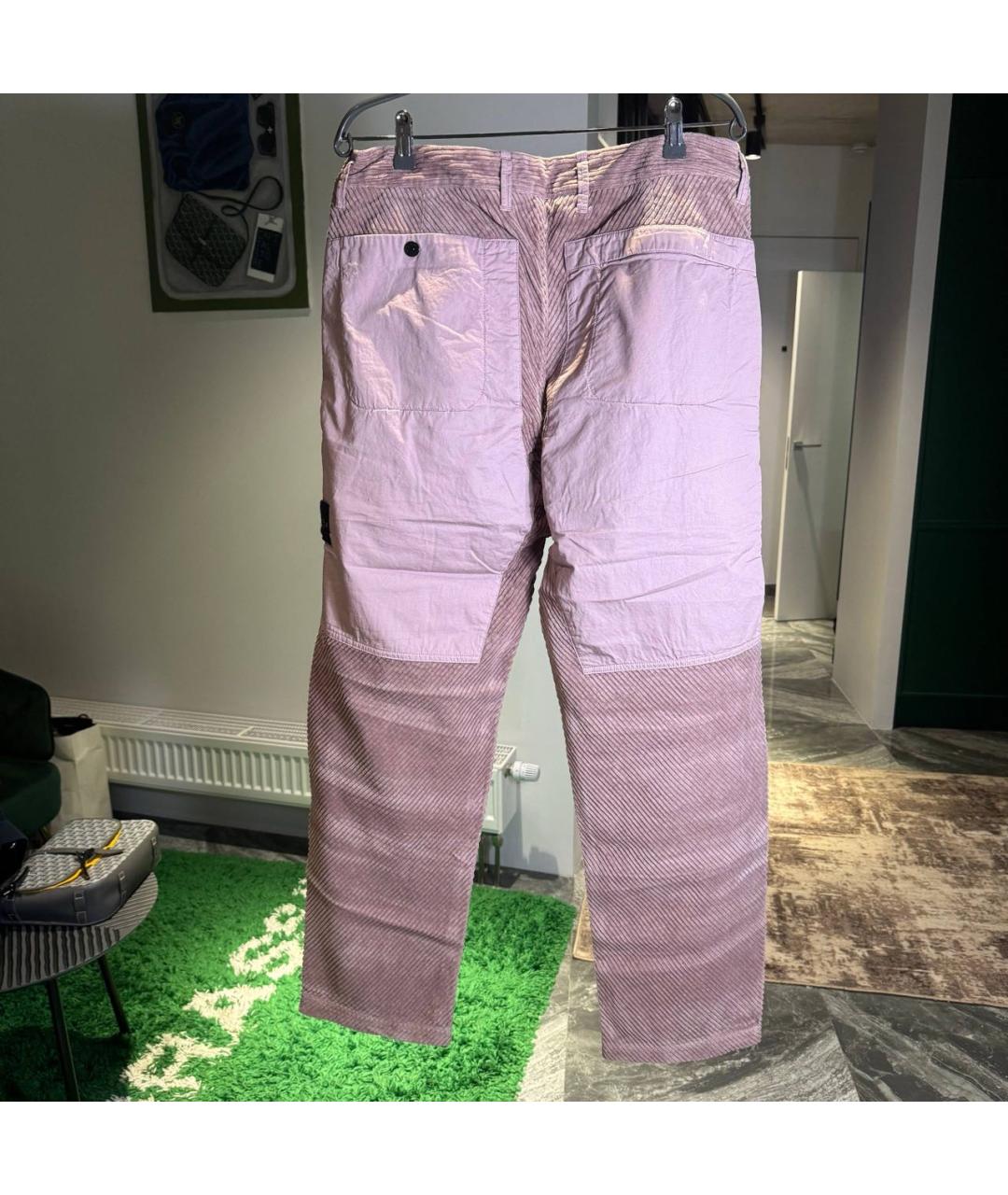 STONE ISLAND Розовые хлопковые повседневные брюки, фото 2