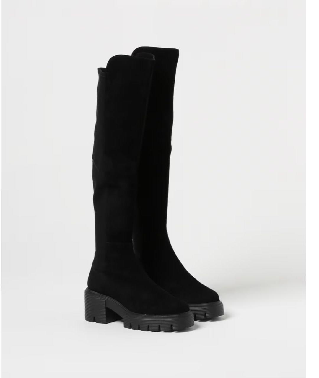 STUART WEITZMAN Черные замшевые сапоги, фото 2