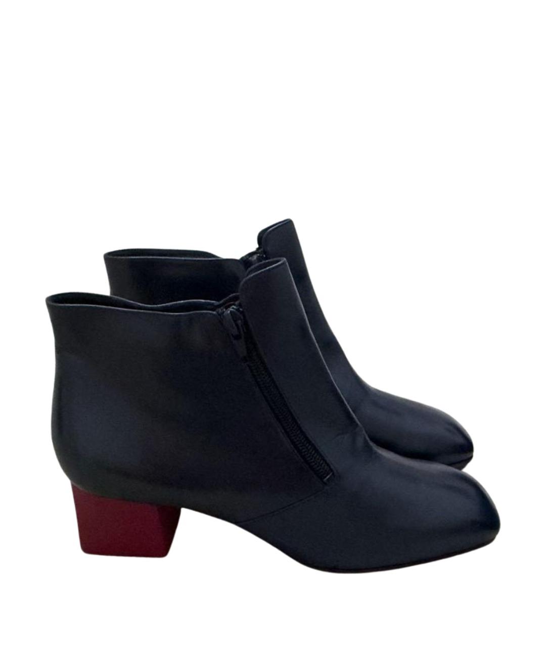 CELINE Темно-синие кожаные ботильоны, фото 5
