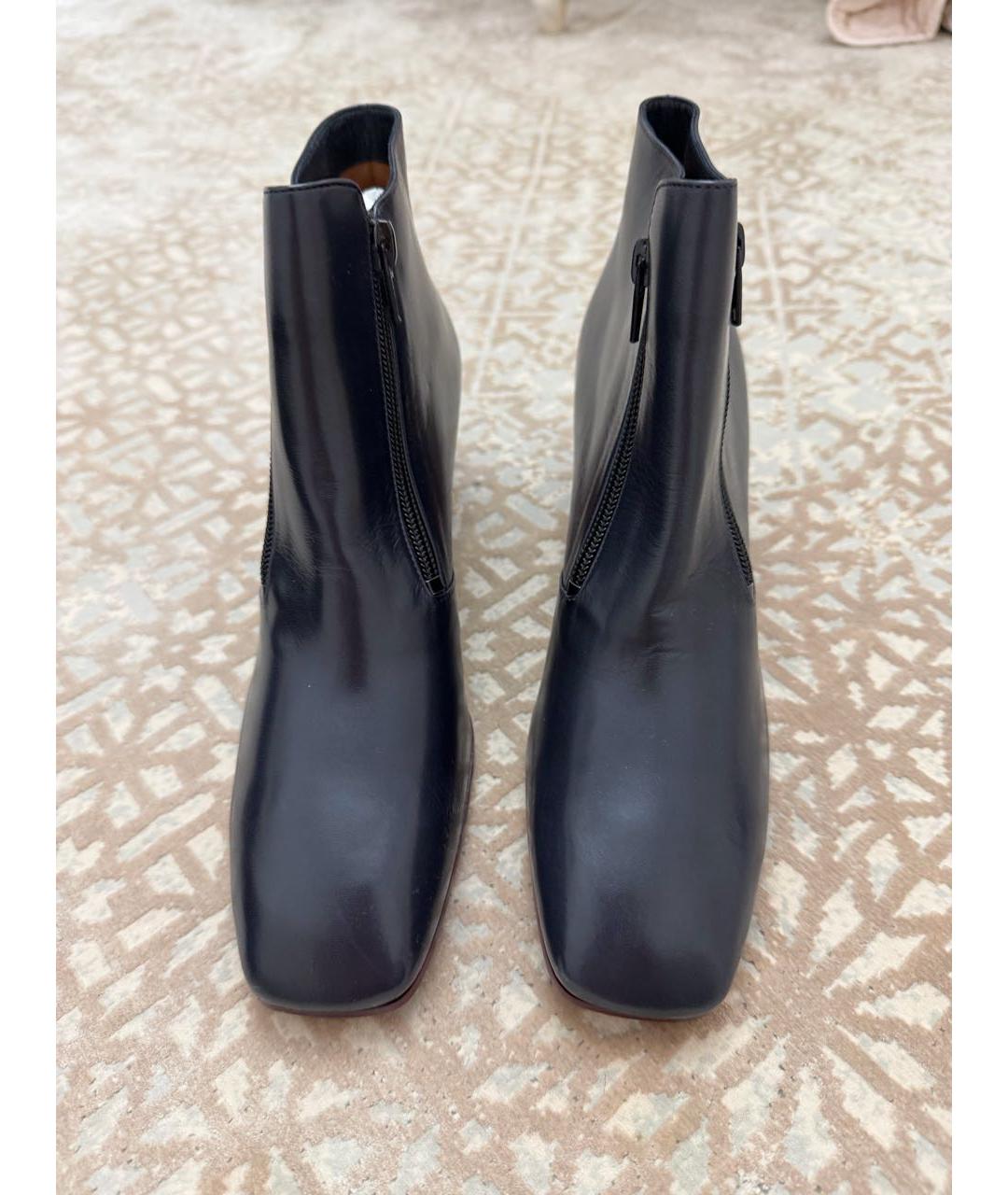 CELINE Темно-синие кожаные ботильоны, фото 2
