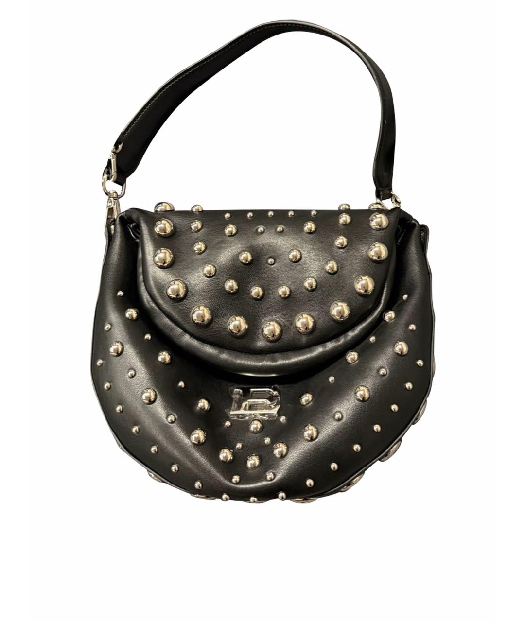 ERMANNO FIRENZE Черная кожаная сумка с короткими ручками, фото 1