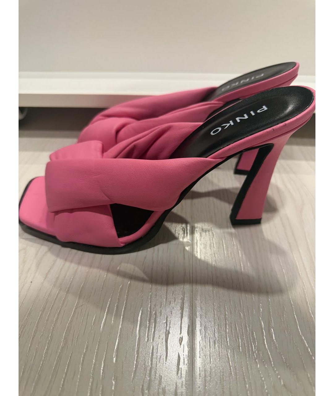 PINKO Розовые кожаные мюли, фото 7
