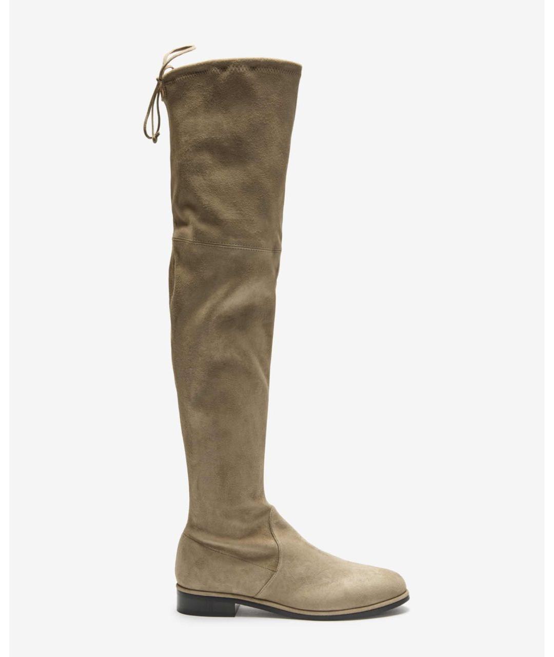 STUART WEITZMAN Бежевые замшевые ботфорты, фото 7