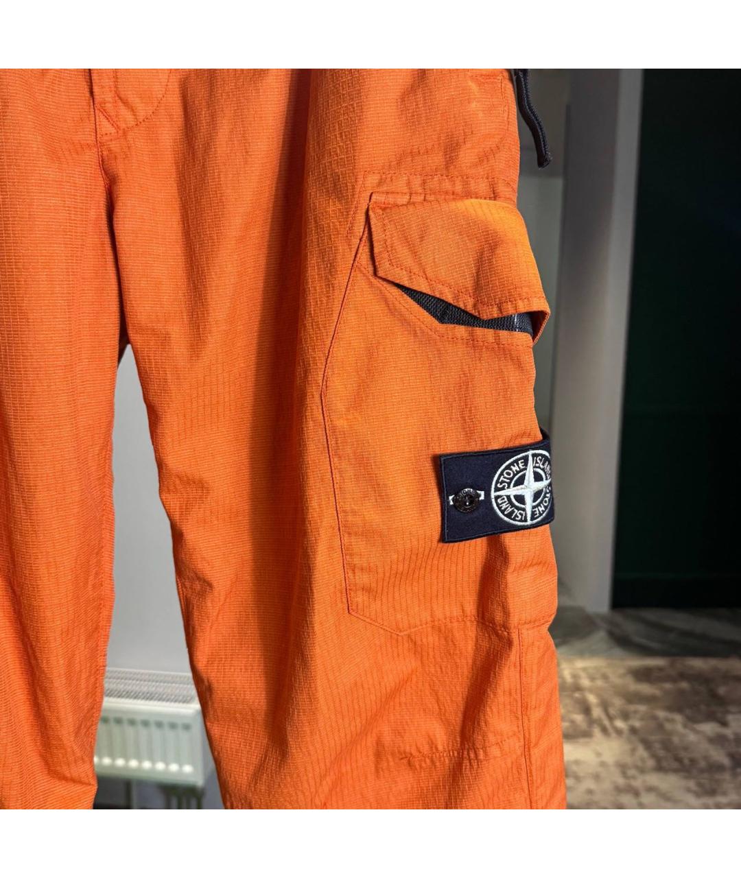 STONE ISLAND Оранжевое хлопковые повседневные брюки, фото 3
