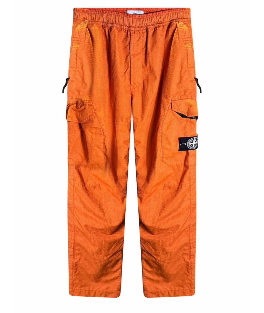 STONE ISLAND Оранжевое хлопковые повседневные брюки, фото 1