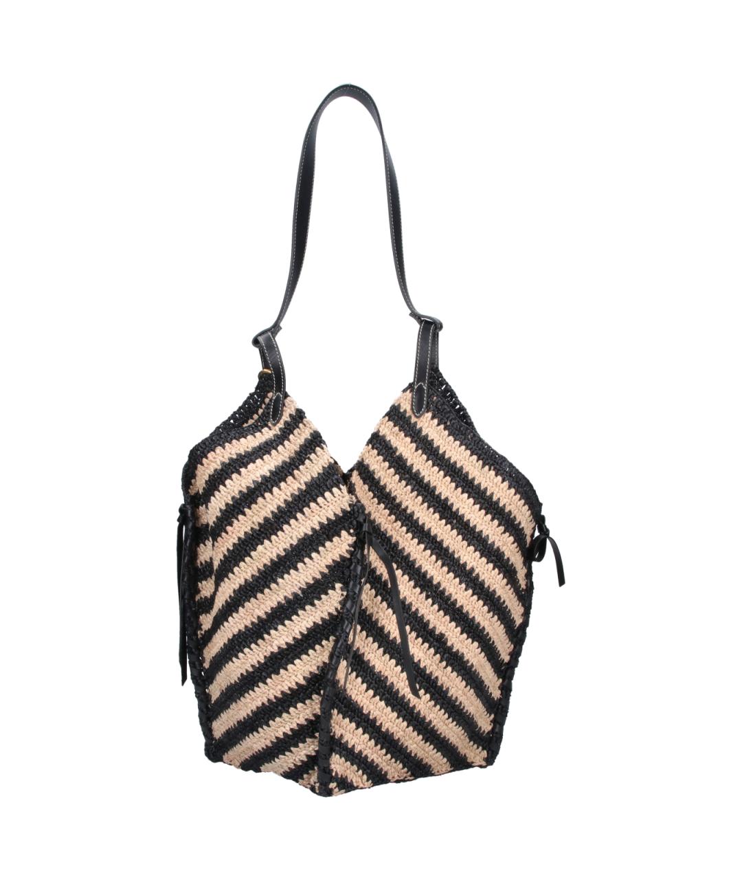 ISABEL MARANT Черная пелетеная сумка тоут, фото 3