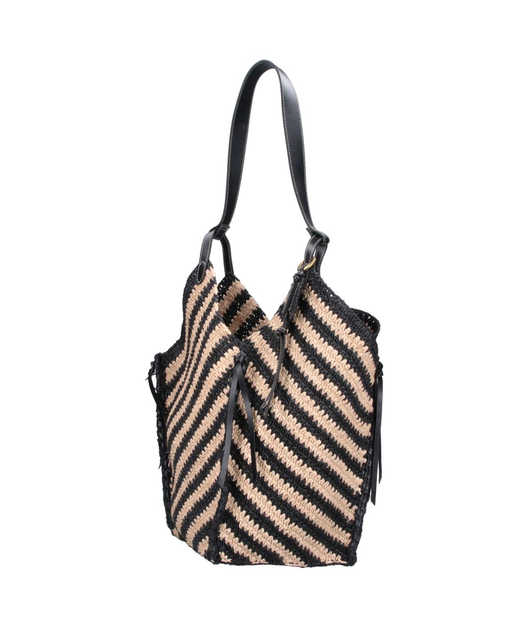 ISABEL MARANT Черная пелетеная сумка тоут, фото 2