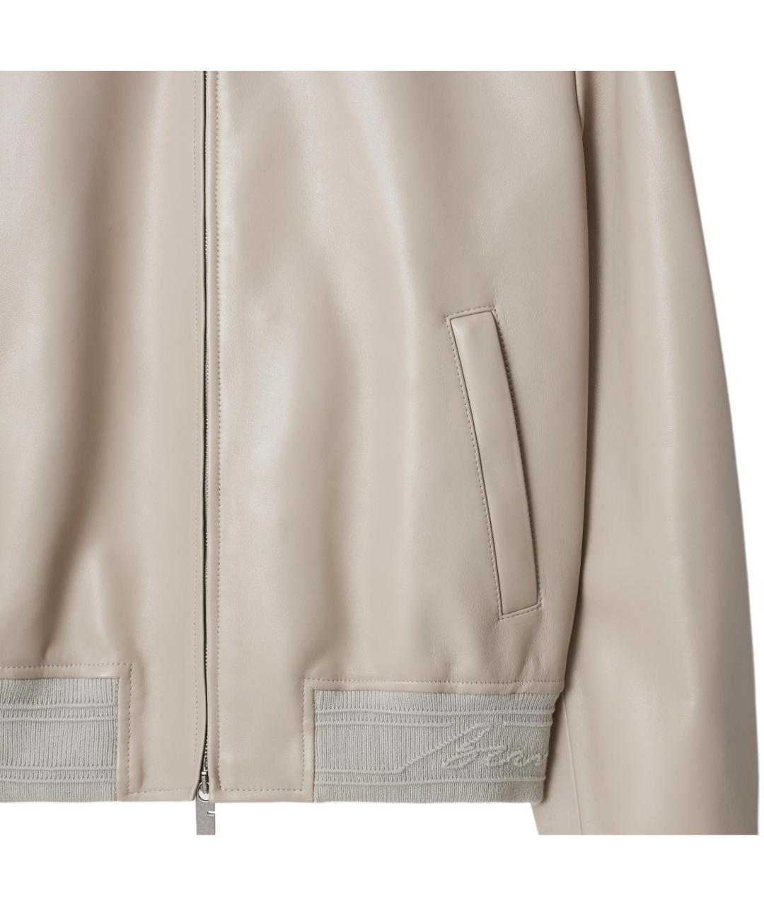 BURBERRY Бежевая кожаная куртка, фото 2