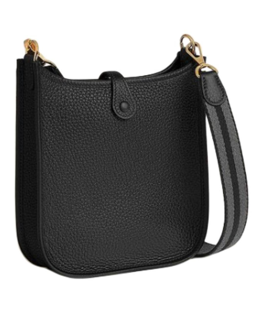 HERMES Черная кожаная сумка через плечо, фото 3