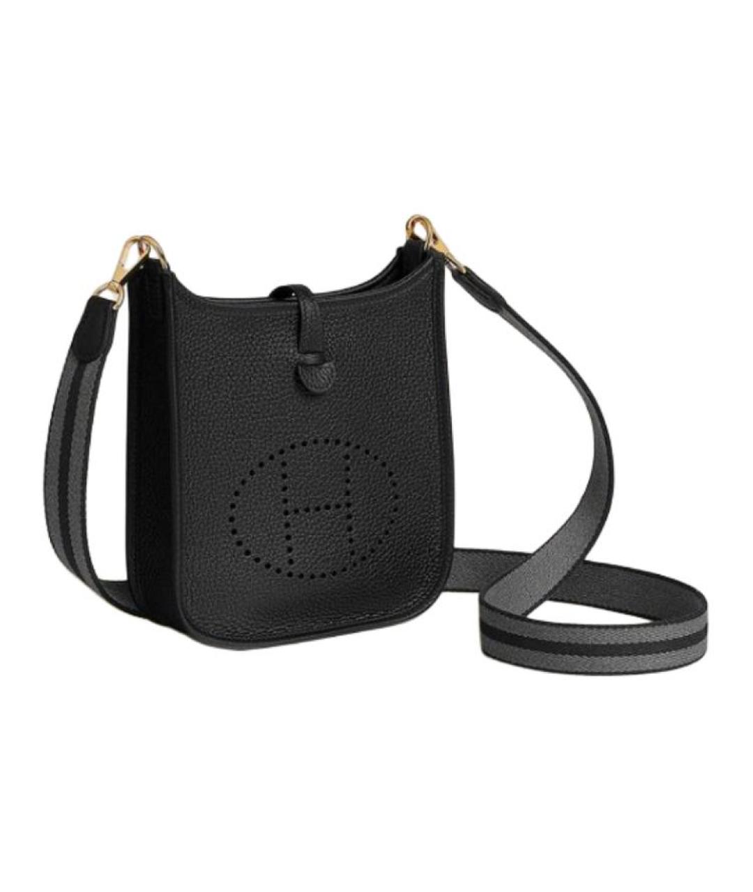 HERMES Черная кожаная сумка через плечо, фото 2