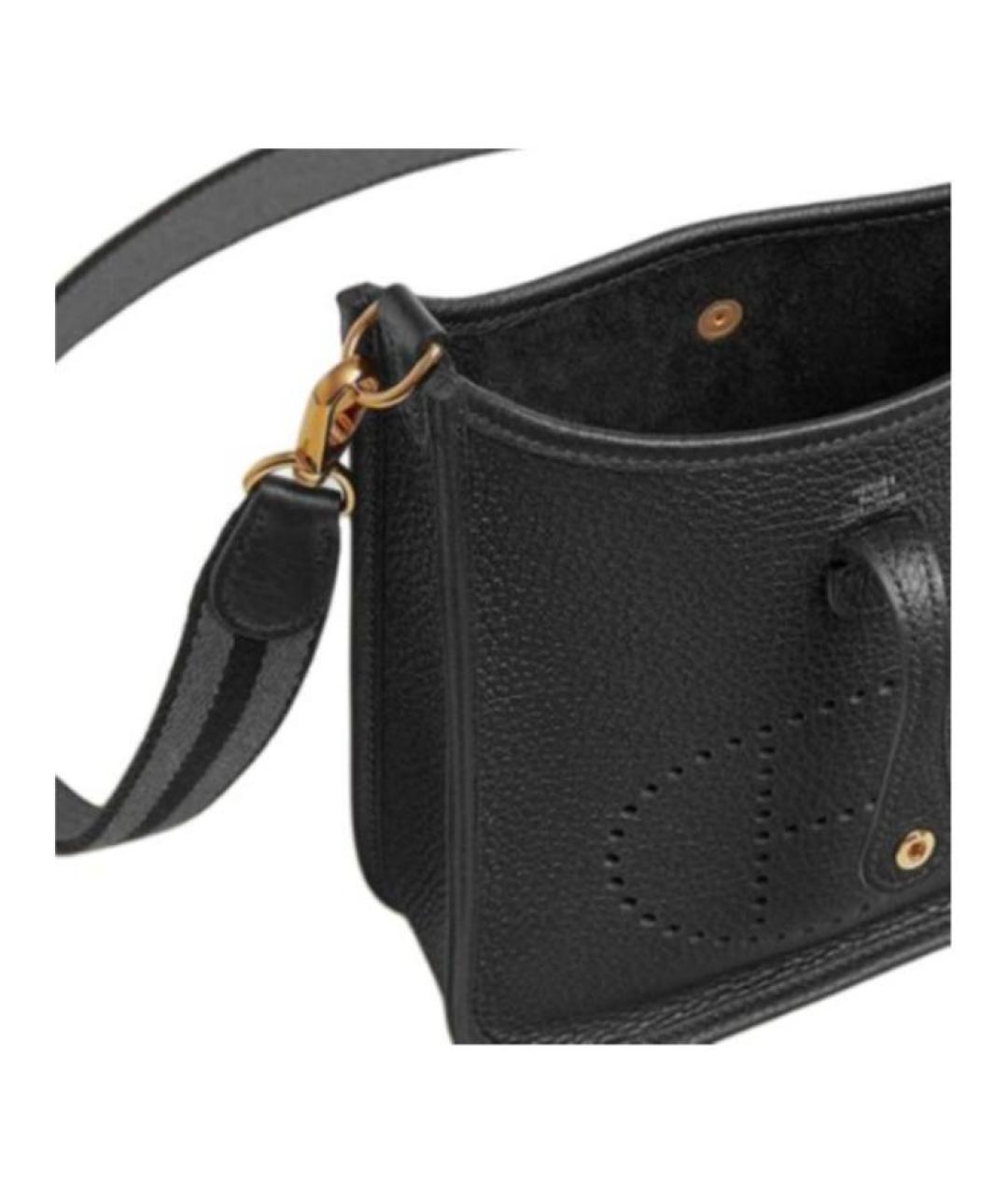 HERMES Черная кожаная сумка через плечо, фото 4