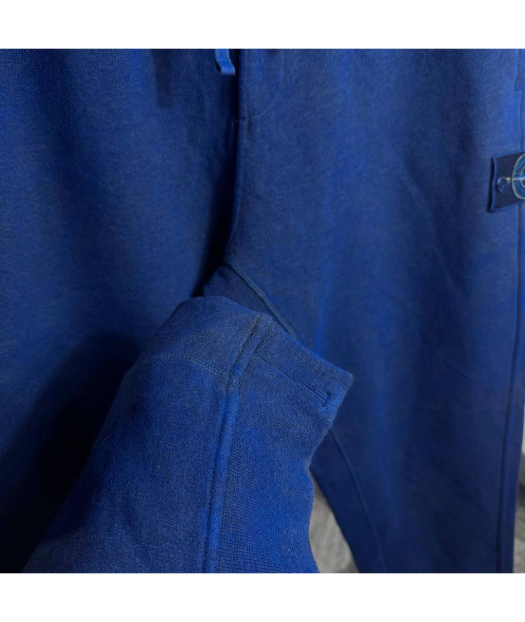 STONE ISLAND Темно-синие хлопковые повседневные брюки, фото 4