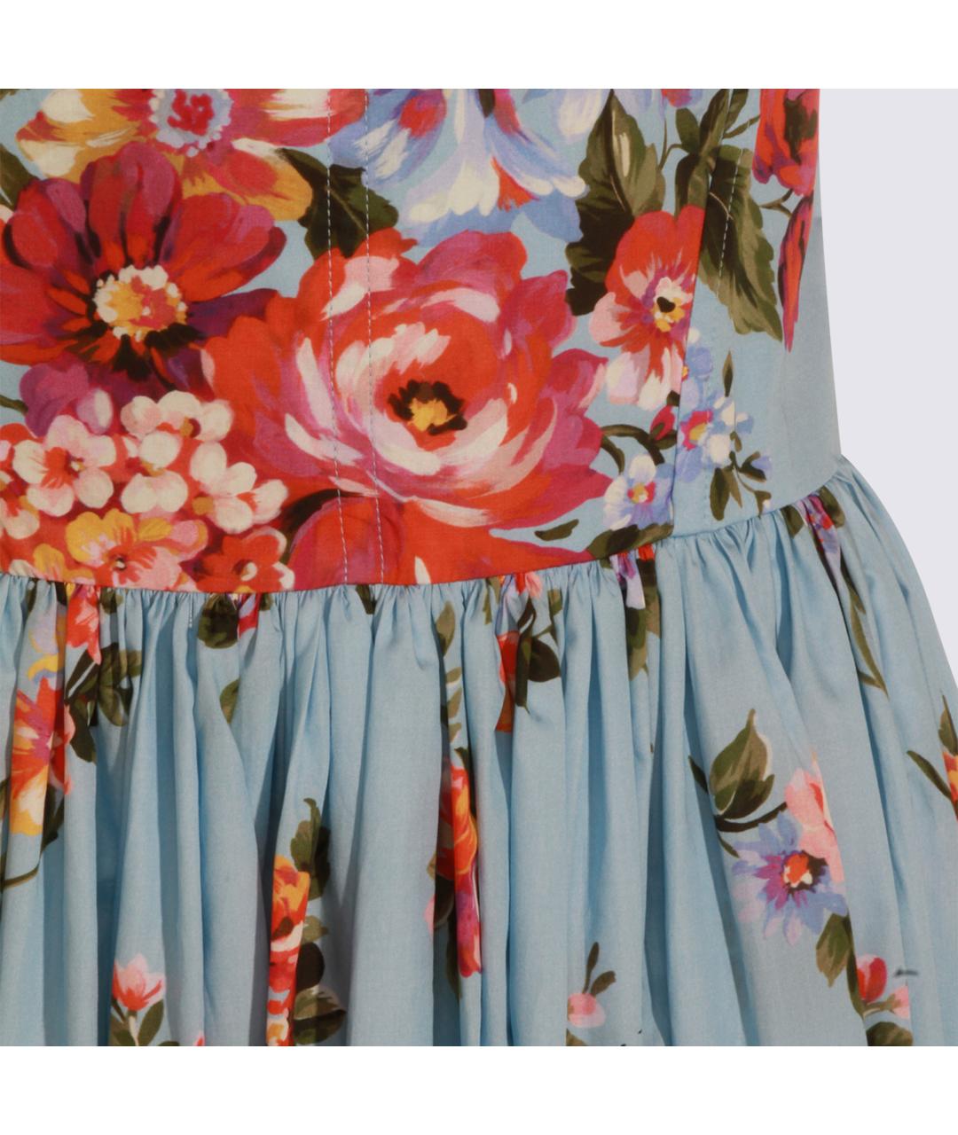 DOLCE&GABBANA Голубой хлопковый сарафан, фото 4