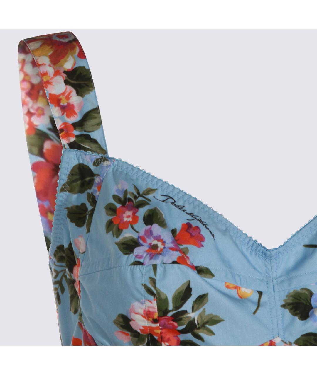 DOLCE&GABBANA Голубой хлопковый сарафан, фото 3