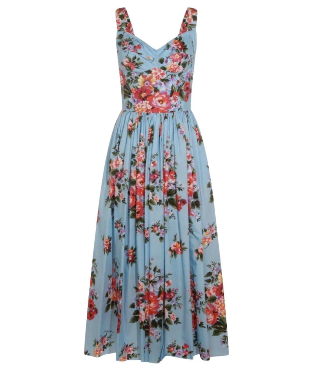 DOLCE&GABBANA Голубой хлопковый сарафан, фото 1