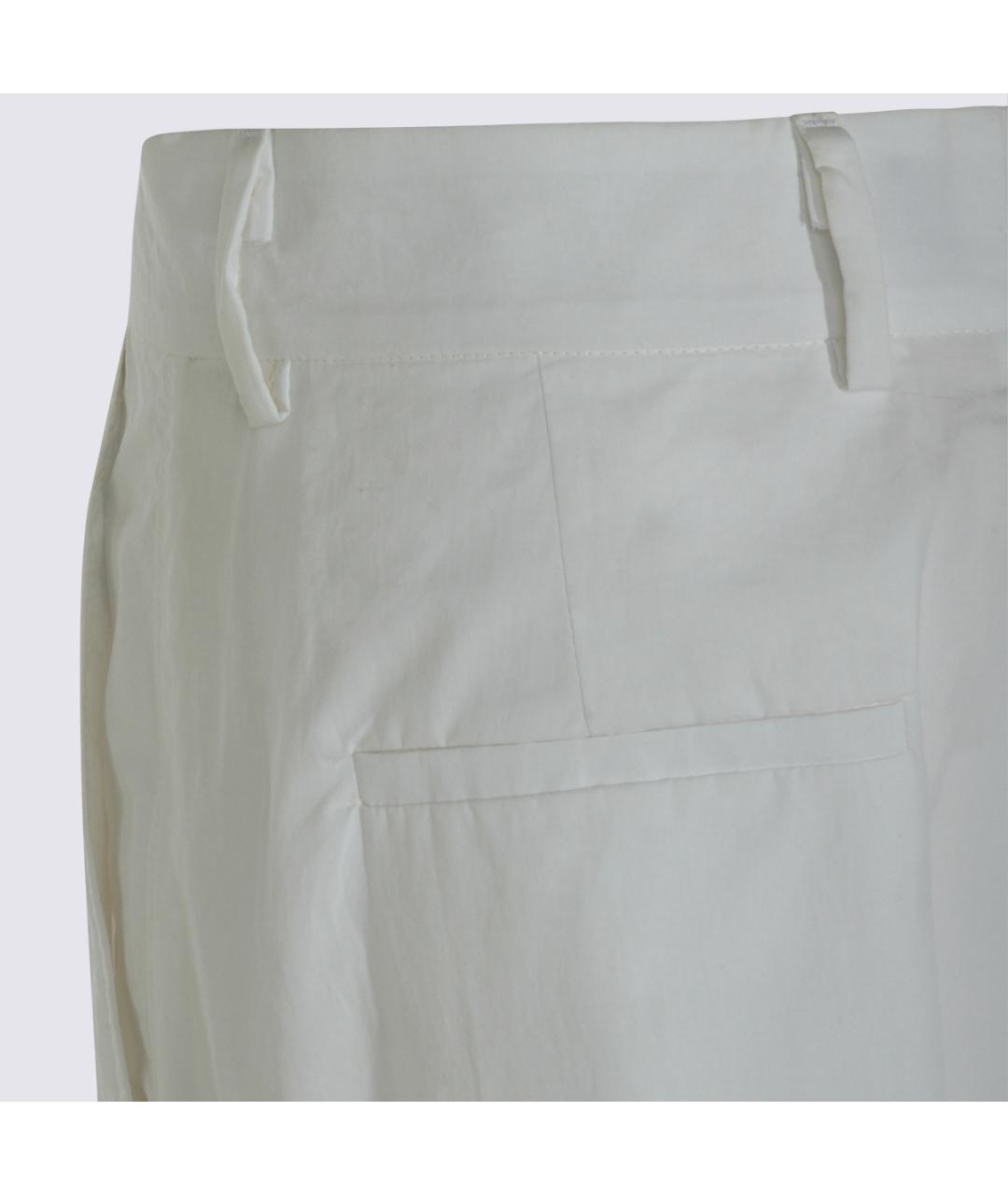 MOORER Белые хлопковые прямые брюки, фото 4