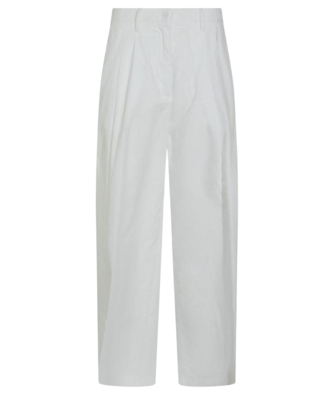 MOORER Белые хлопковые прямые брюки, фото 1