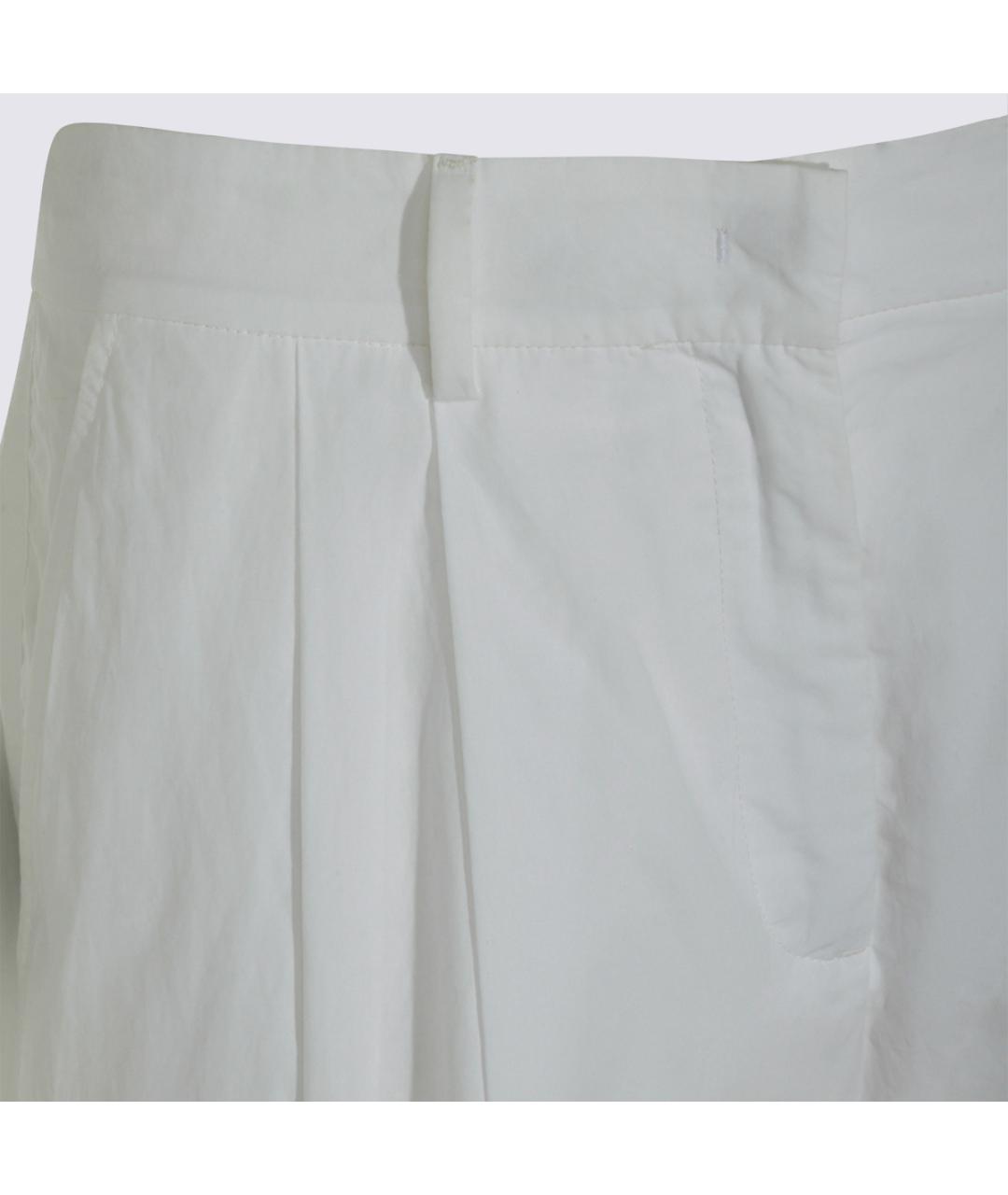MOORER Белые хлопковые прямые брюки, фото 3