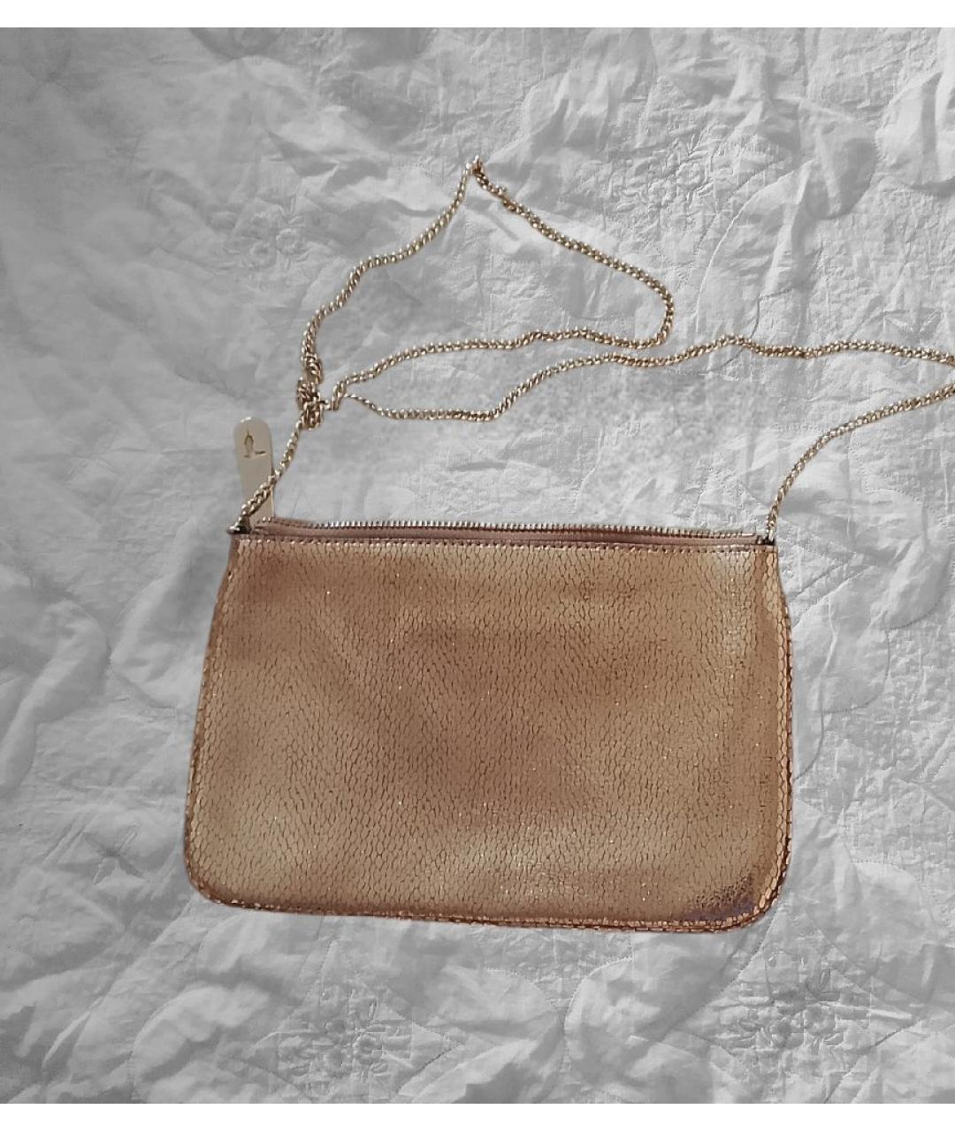 TRUSSARDI Золотая кожаная сумка через плечо, фото 3