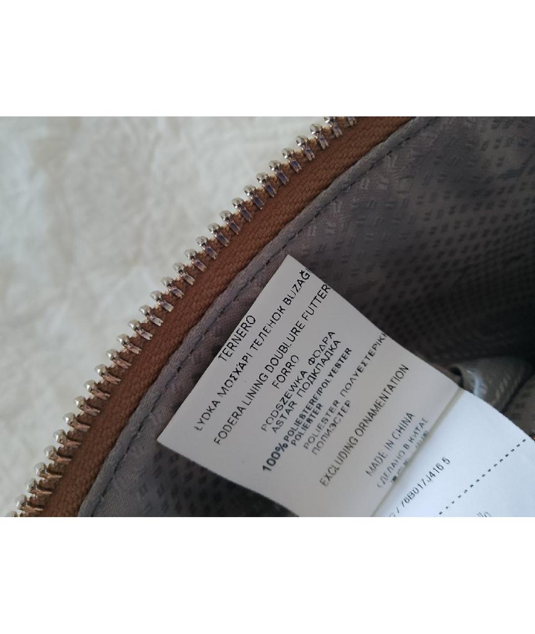 TRUSSARDI Золотая кожаная сумка через плечо, фото 4