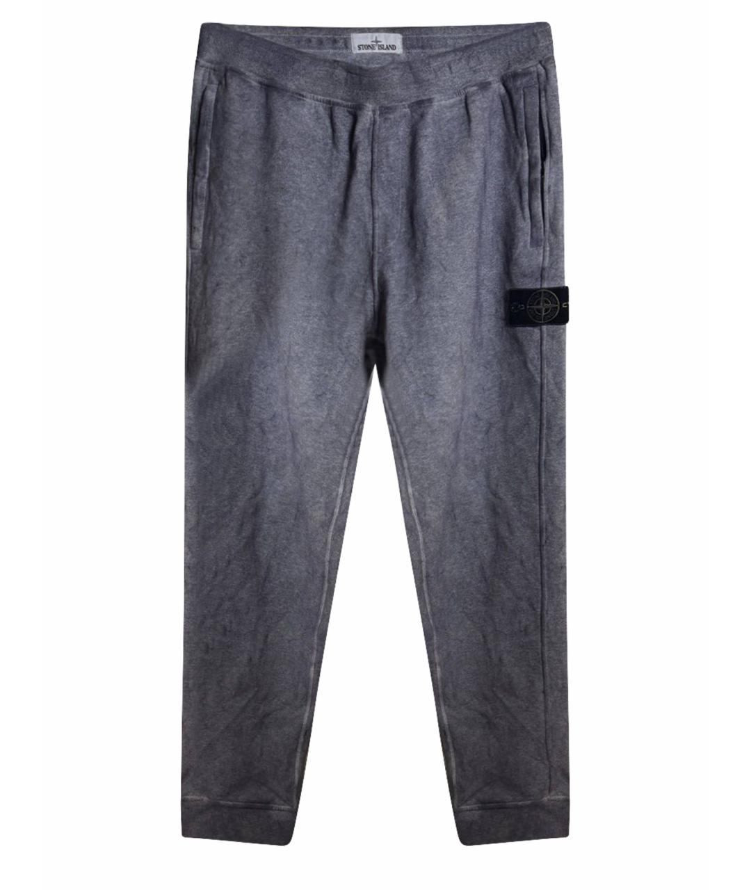 STONE ISLAND Серые хлопковые повседневные брюки, фото 1
