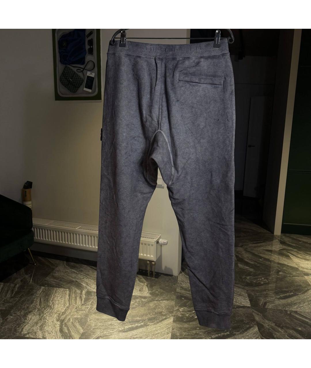 STONE ISLAND Серые хлопковые повседневные брюки, фото 2