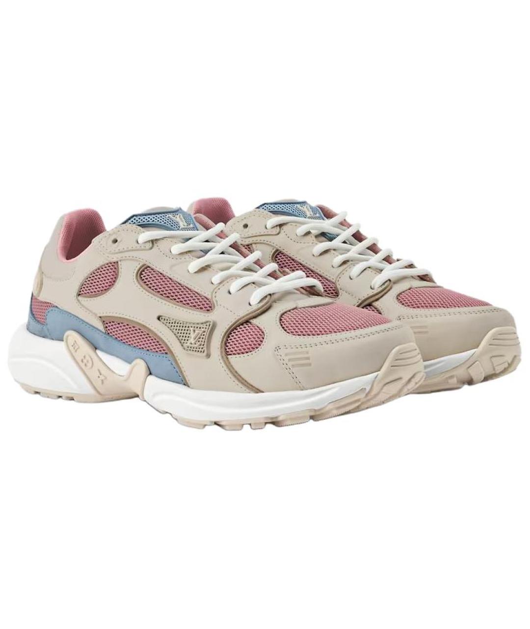 LOUIS VUITTON Хаки кожаные кроссовки, фото 3