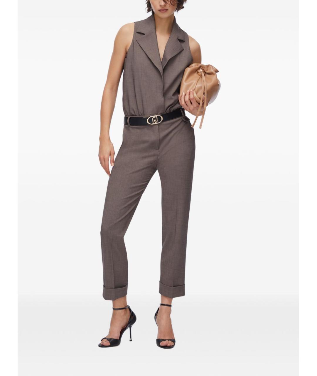 LIU JO Коричневое полиэстеровое боди, фото 3