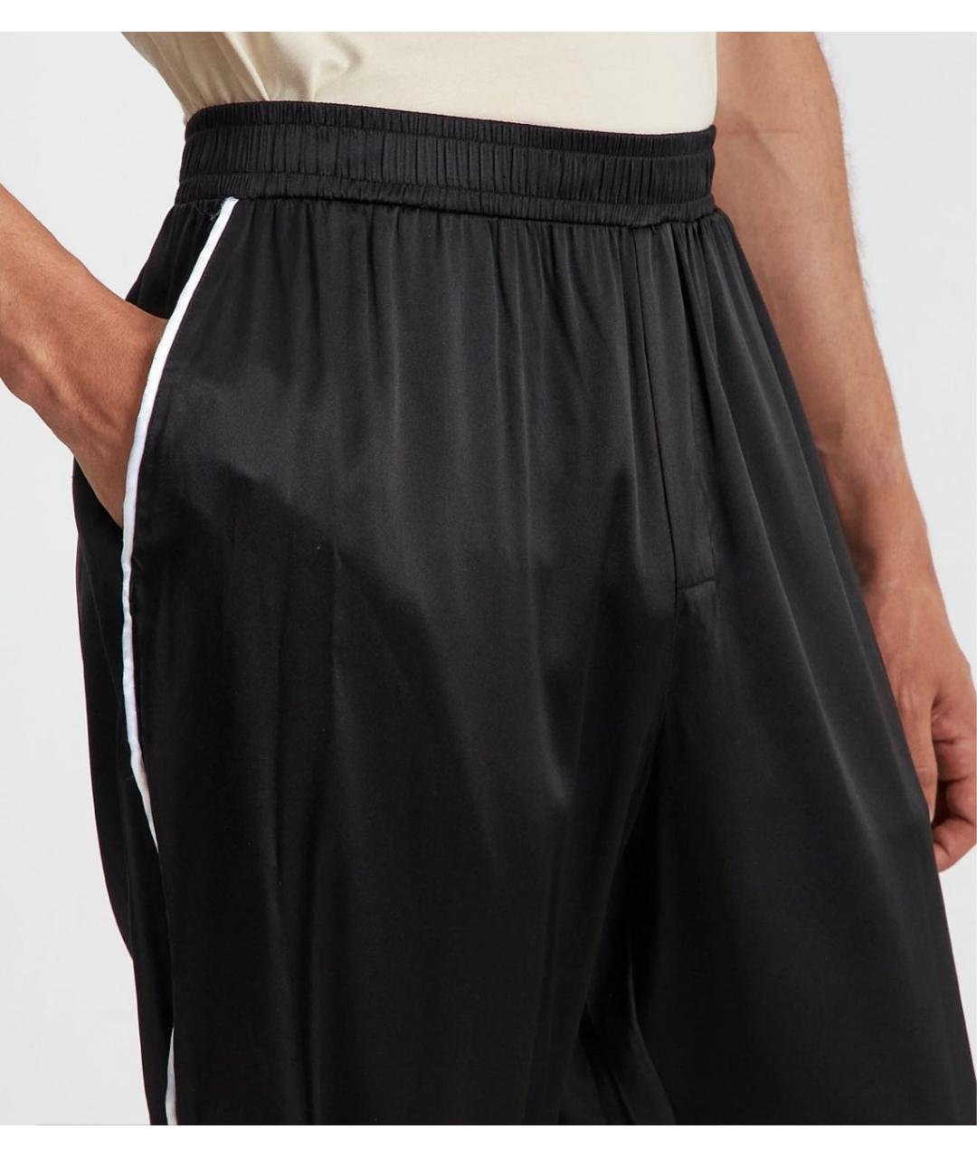 BALMAIN Черные шелковые повседневные брюки, фото 3