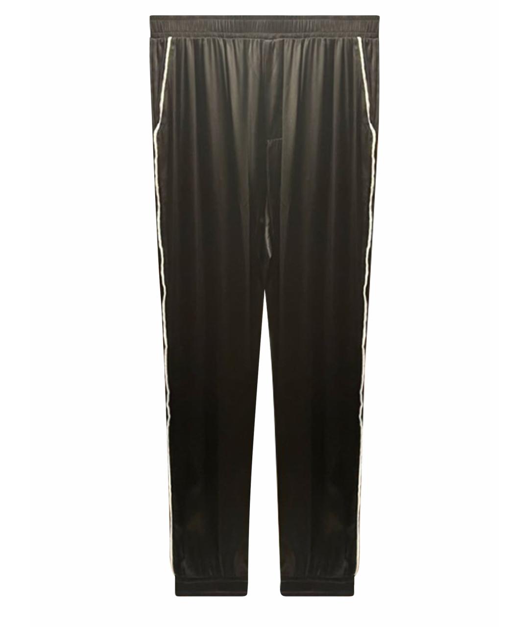 BALMAIN Черные шелковые повседневные брюки, фото 1