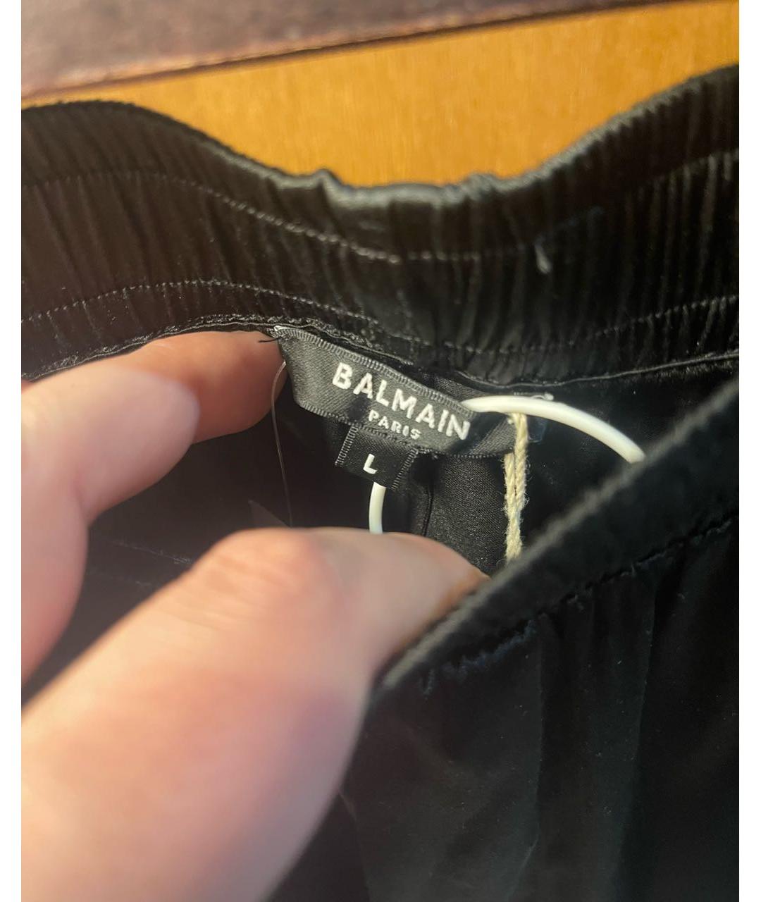 BALMAIN Черные шелковые повседневные брюки, фото 6