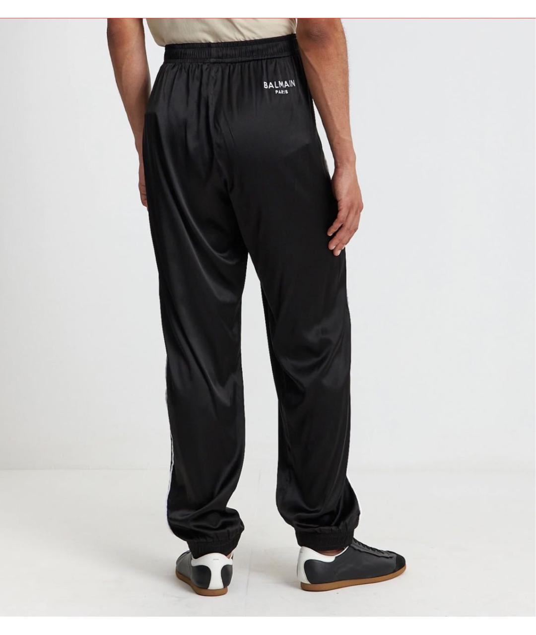 BALMAIN Черные шелковые повседневные брюки, фото 2