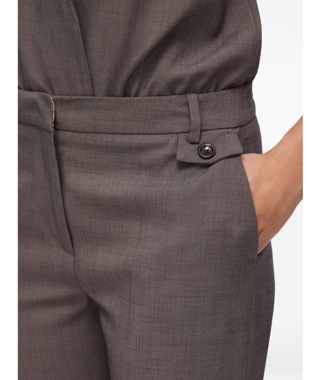 LIU JO Коричневые полиэстеровые брюки узкие, фото 3