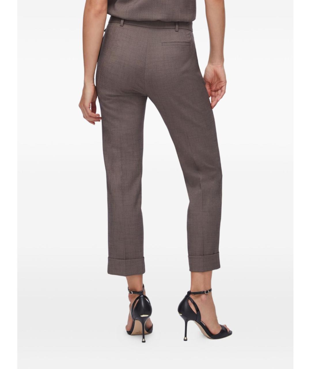 LIU JO Коричневые полиэстеровые брюки узкие, фото 4